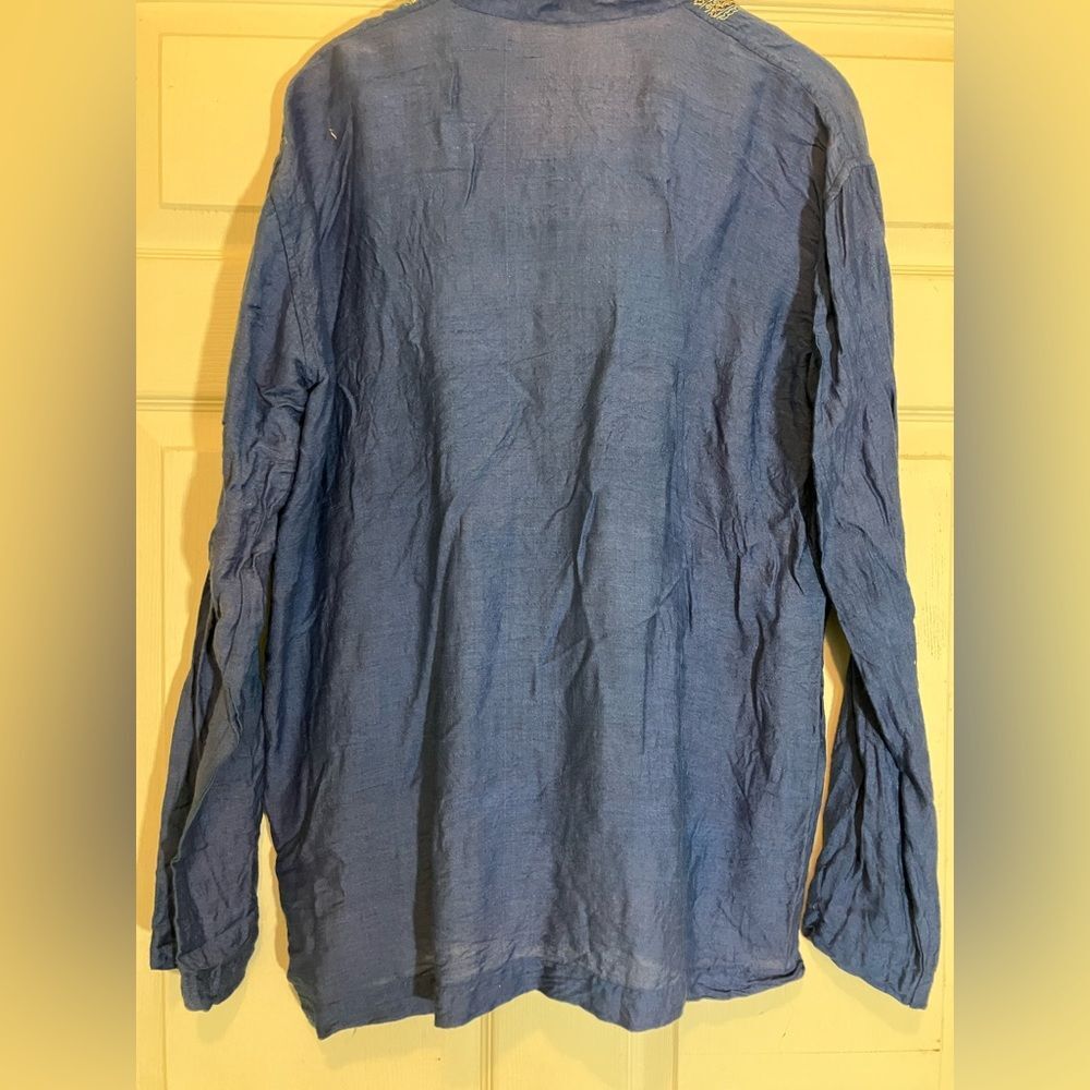 Dayaram linen long sleeve shirt, beautiful beading, excellent condition, size XL - Picture 5 of 5